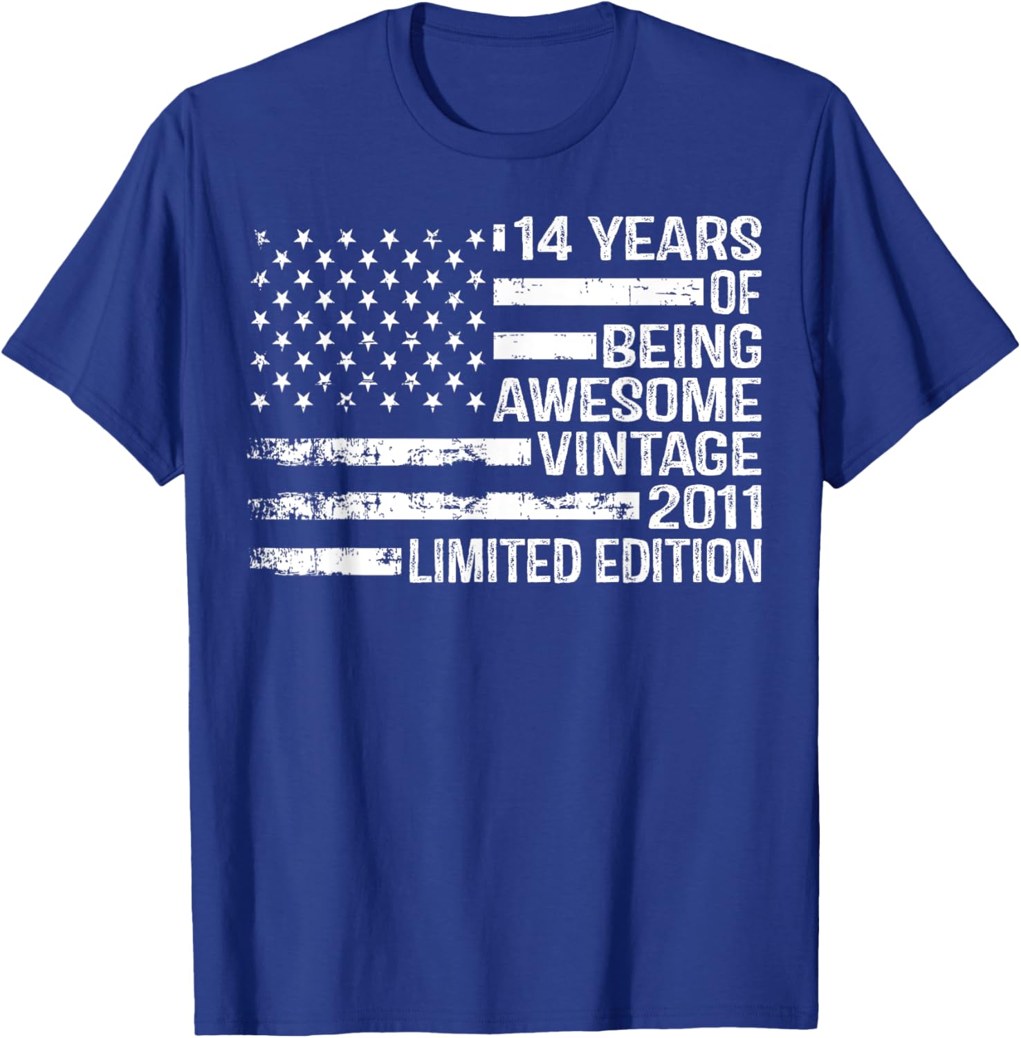 Vintage American Flag T-Shirt for 14th Birthday Celebration - 14 Years Old - 16