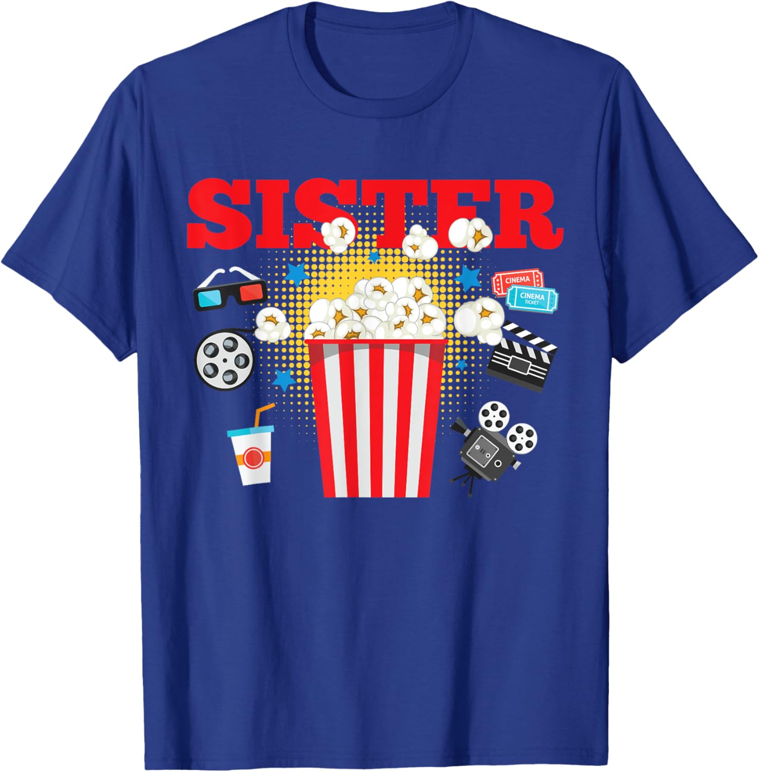Sister Movie Night Party T-Shirt for Fun Birthday Celebrations - 8