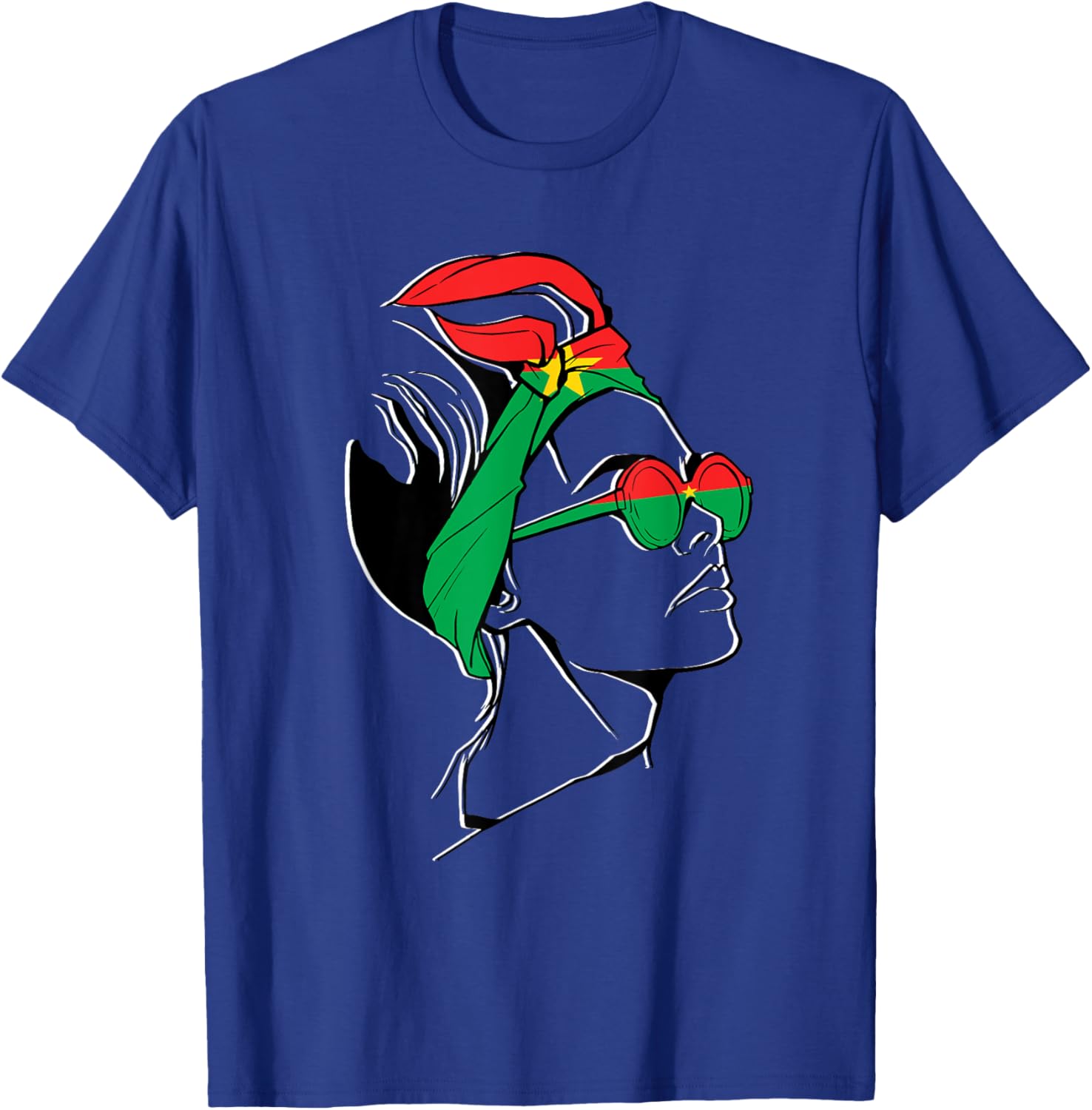 Burkina Faso Pride T-Shirt with Headscarf Design for Women - 14