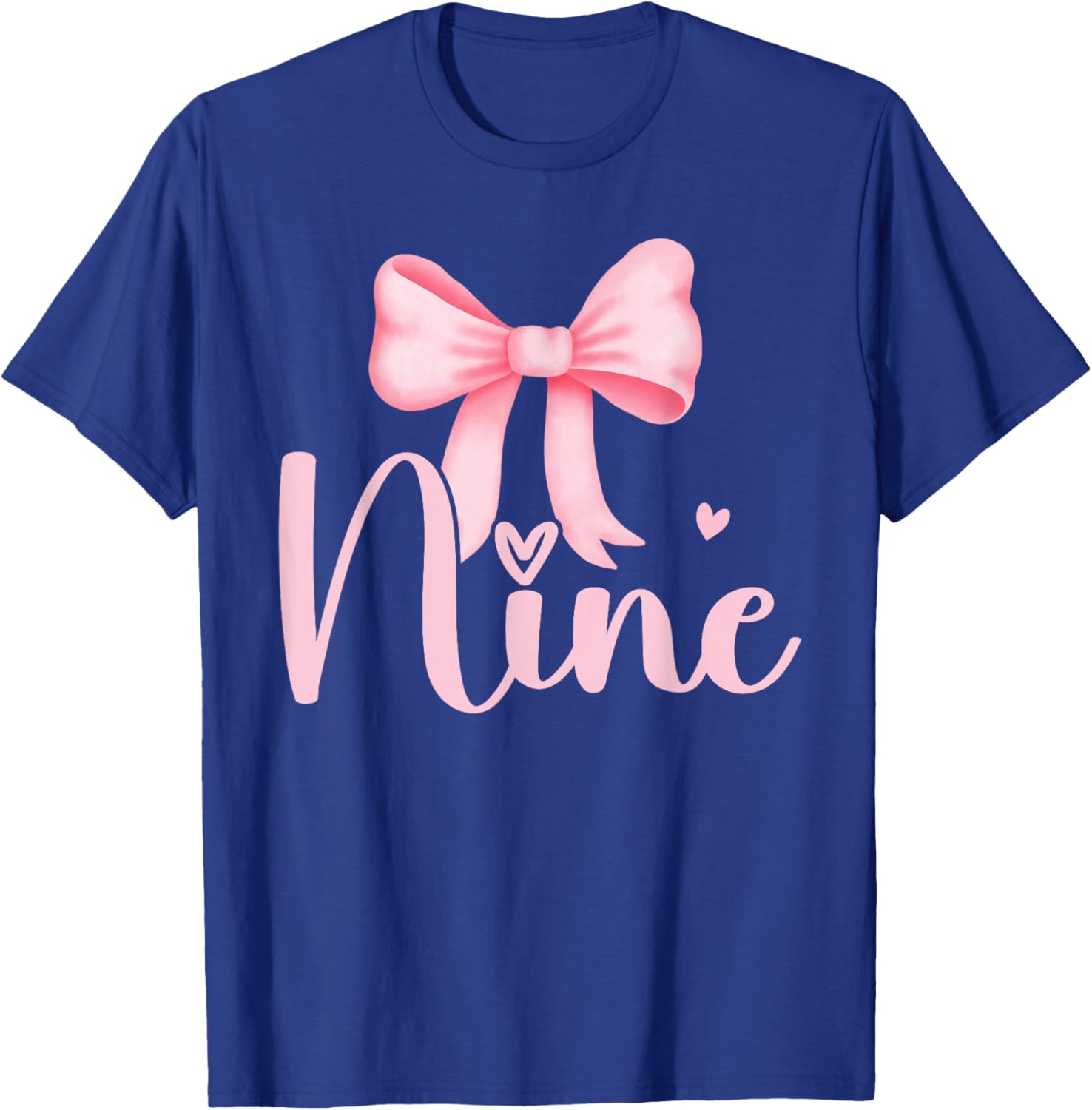 Adorable Birthday Girl Pink Coquette Bow T-Shirt for 9 Year Olds - 2
