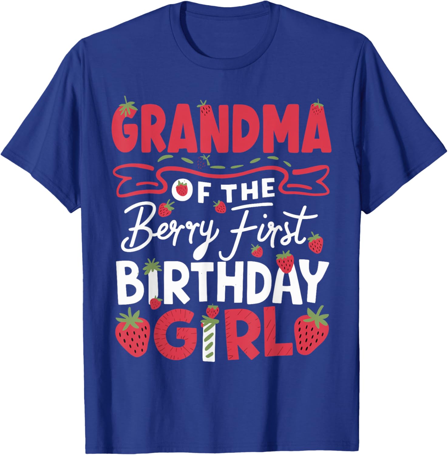 Adorable Grandma Of The Berry Strawberry First Birthday Girl T-Shirt - 7
