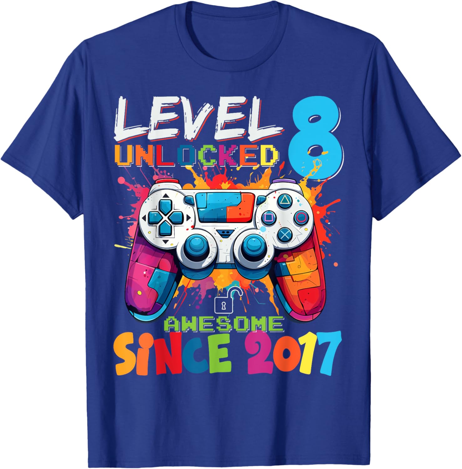 Level 8 Unlocked Video Games Birthday T-Shirt for Gamers 2017 Edition - 4