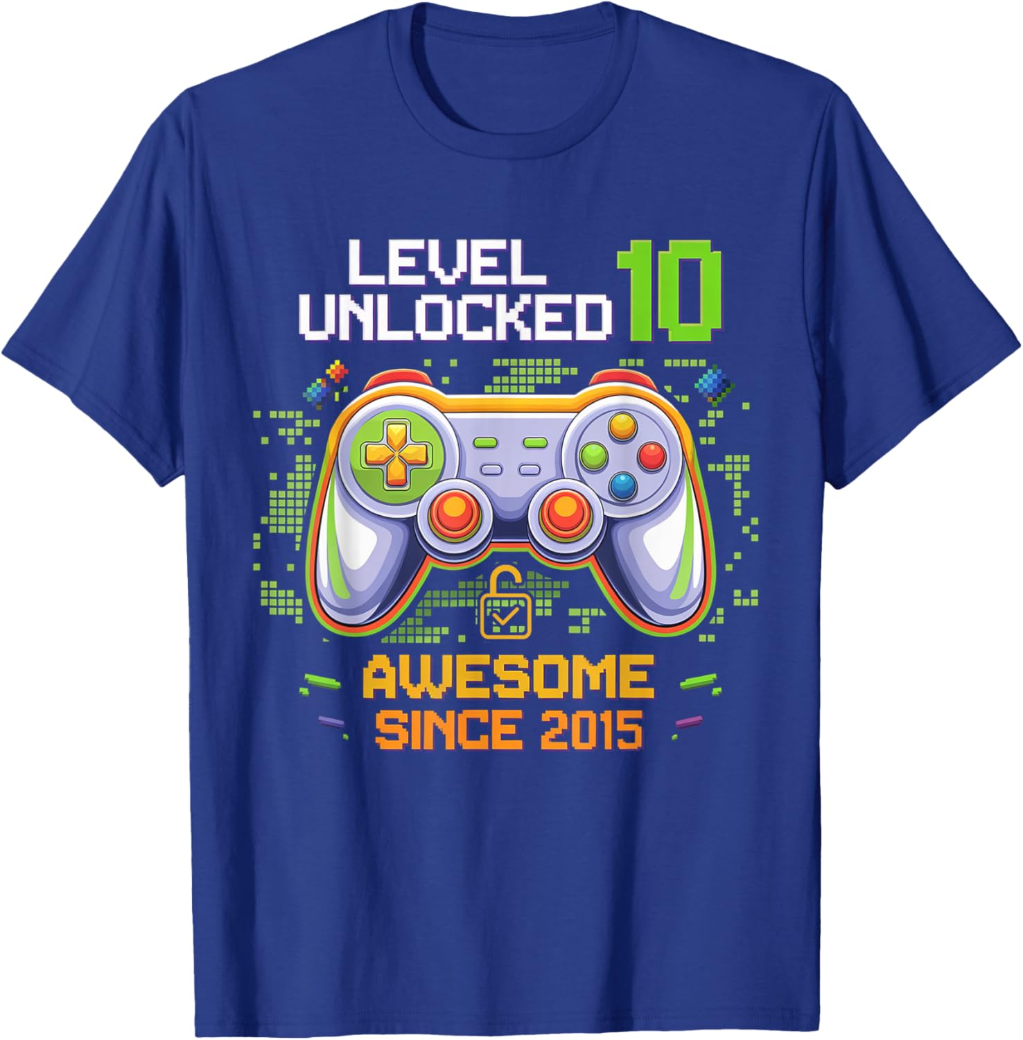 Level 10 Unlocked Birthday Gaming T-Shirt for Awesome 10 Year Olds - 13