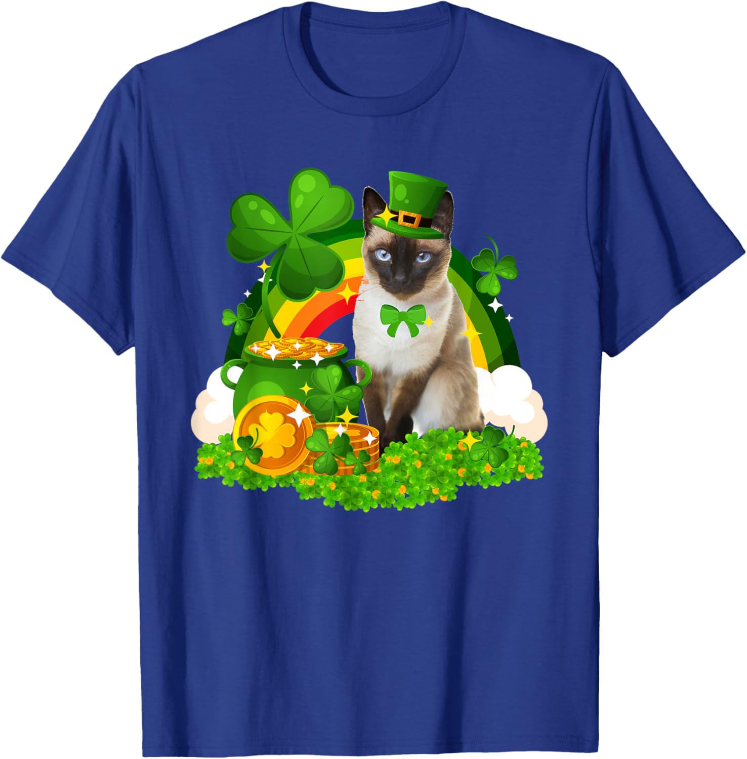 Adorable Leprechaun Siamese Cat St Patrick's Day T-Shirt for Cat Lovers - 24
