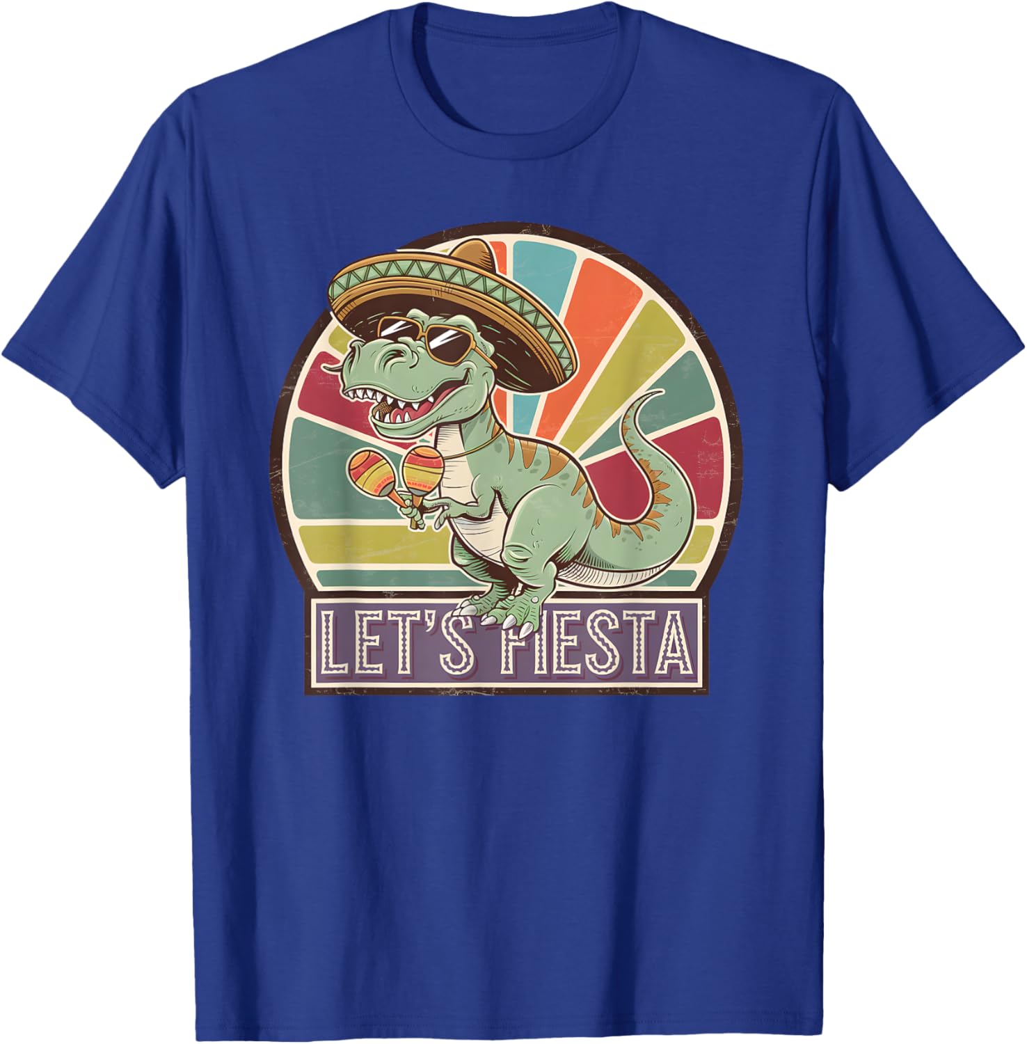 Lets Fiesta Mexican Dino T-Rex Cinco de Mayo Toddler Boys T-Shirt - 5