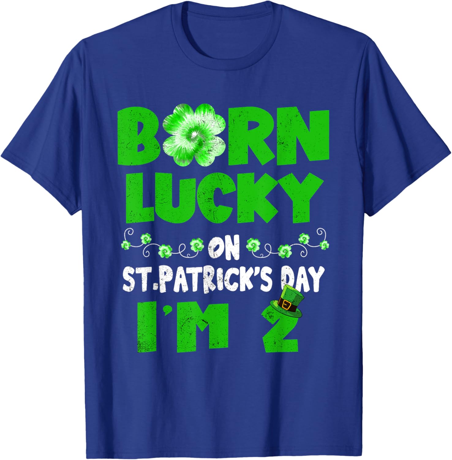 Born Lucky St. Patrick's Day 2nd Birthday T-Shirt for Kids - 8