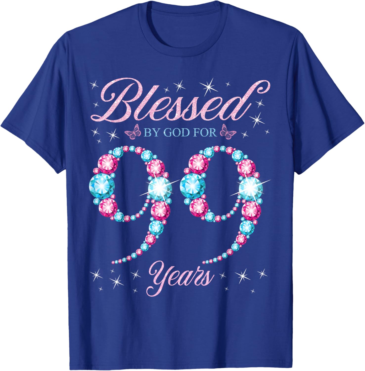 Blessed By God 99th Birthday Queen T-Shirt for Celebrating Her Legacy - 5