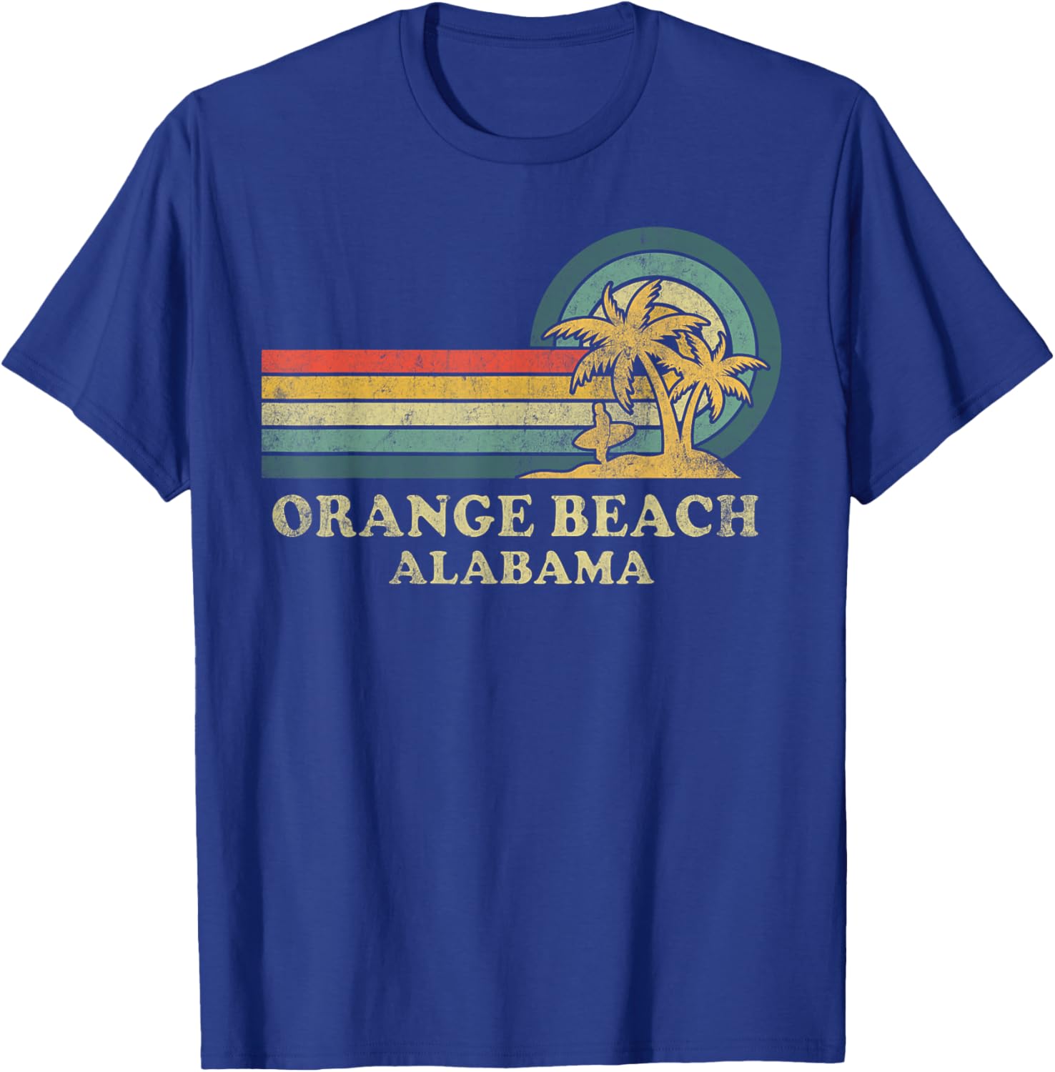 Vintage Palm Tree T-Shirt for Family Vacations in Orange Beach Alabama - 9