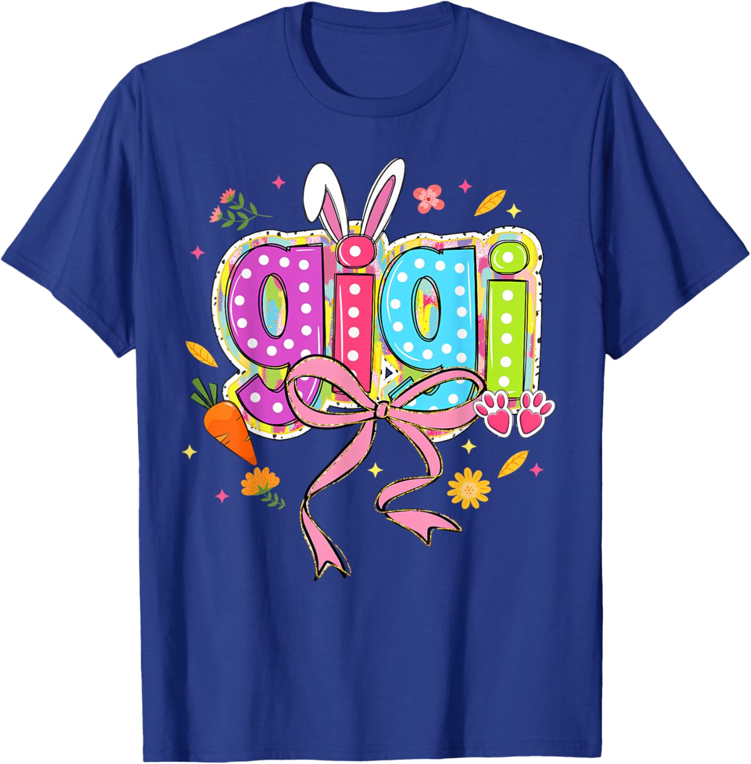 Coquette Bow Bunny Gigi Easter T-Shirt with Boho Floral Design for Family - 14