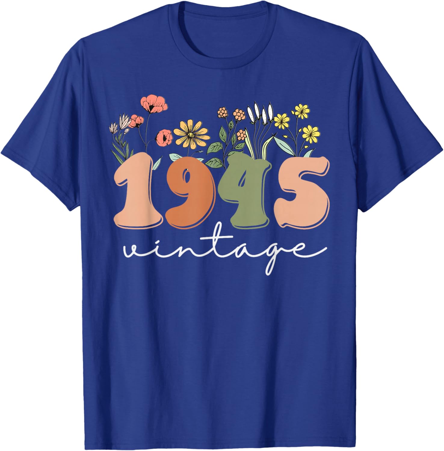 Vintage 1945 80th Birthday Wildflower Tee for Women - Unique Gift Idea - 8