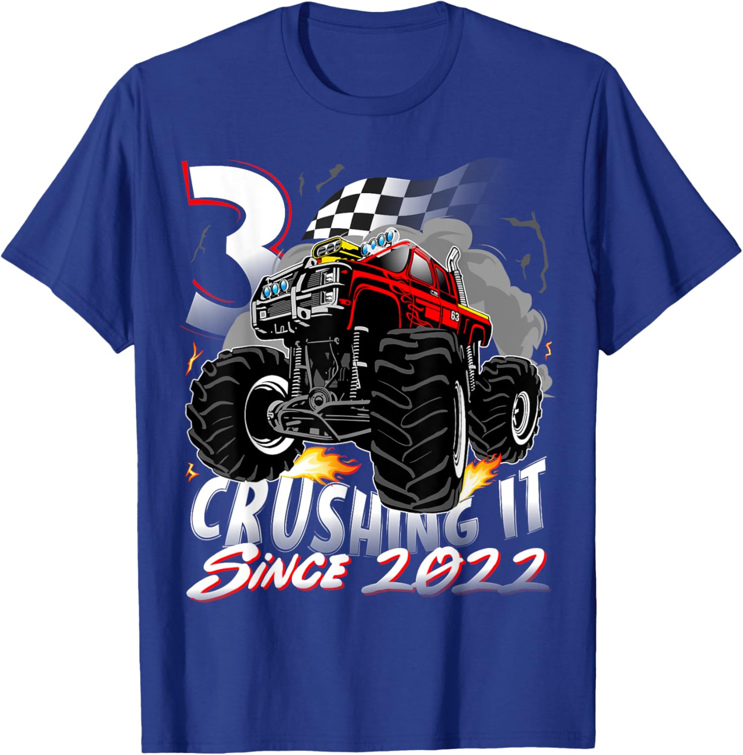 Cool Monster Truck Birthday T-Shirt for 3 Year Old Boys Born 2022 - 13