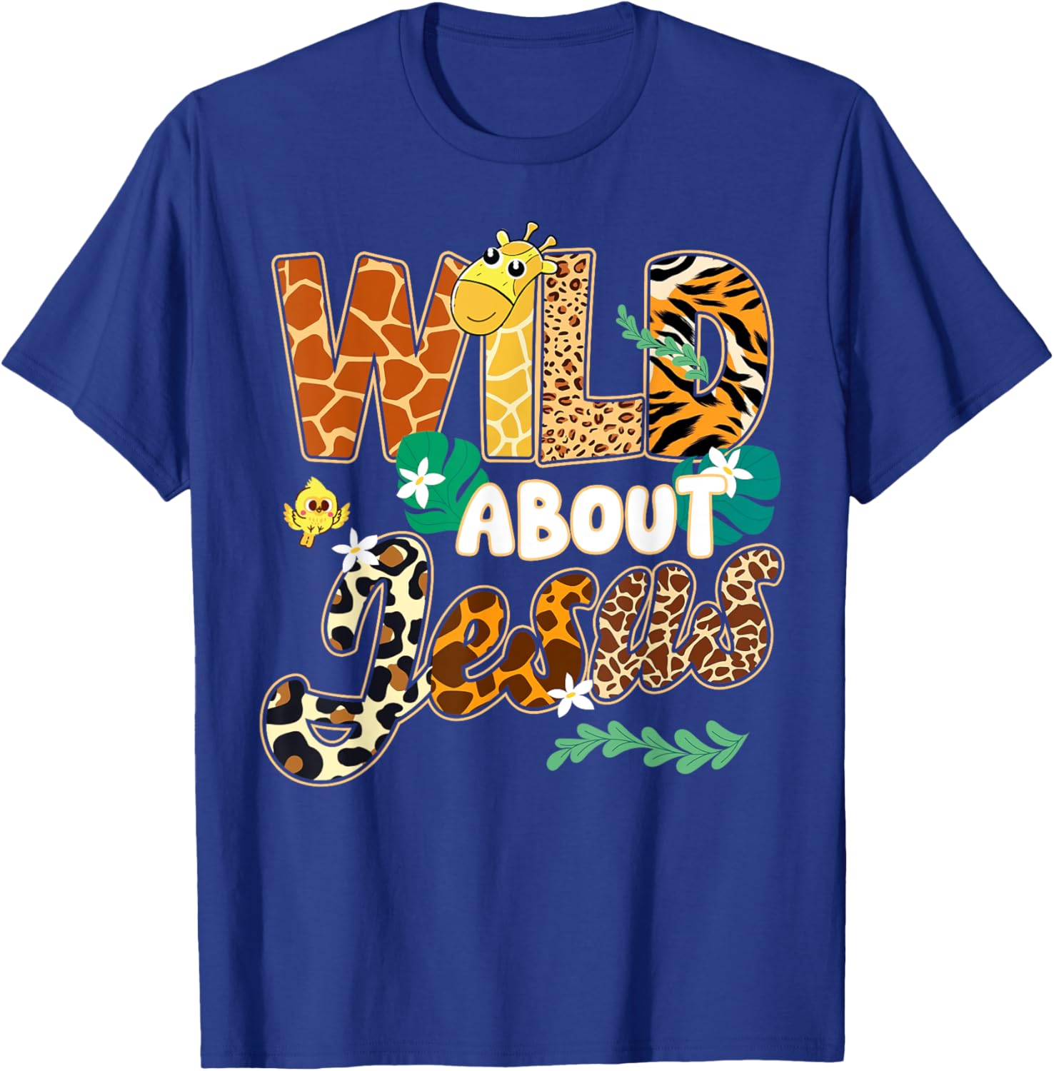 Wild About Jesus Kids T-Shirt with Fun Leopard Zebra Print Design - 8
