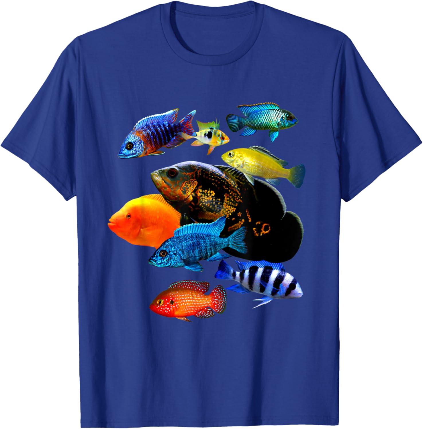 Cichlid Lover T-Shirt Frontosa Ram & Mbuna Cichlid Fish Design - 3