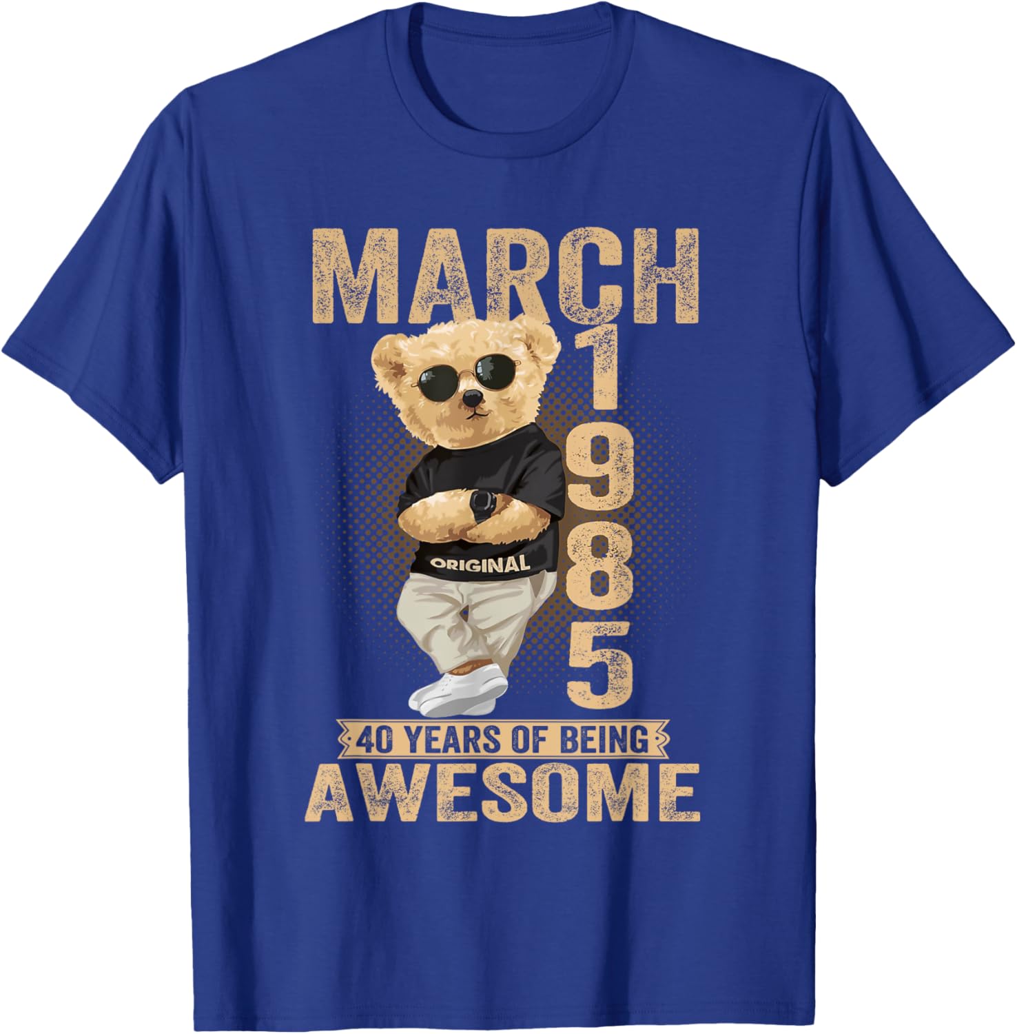Awesome Teddy Bear T-Shirt for 40th Birthday Celebrations 1985 Design - 22
