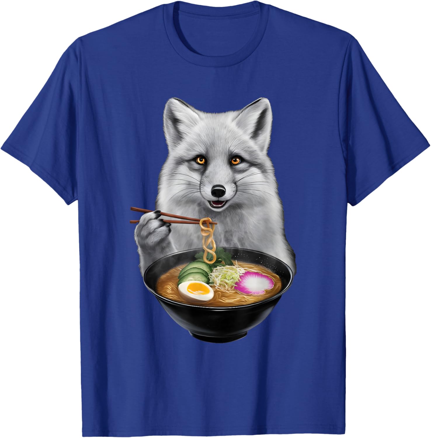 Arctic Fox Enjoying Ramen T-Shirt Fun and Unique Apparel for Animal Lovers - 14
