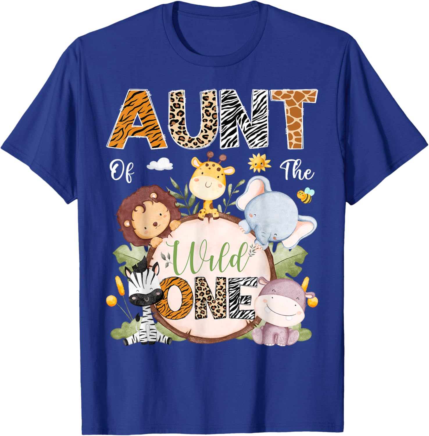 Aunt of the Wild One First Birthday Safari Animals T-Shirt for Kids - 3