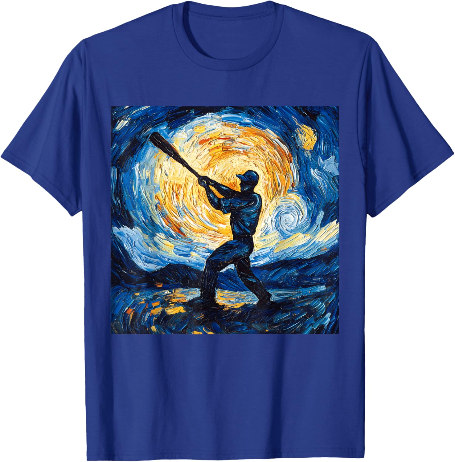 Van Gogh Starry Night Baseball Player T-Shirt for Art and Sports Lovers - 28