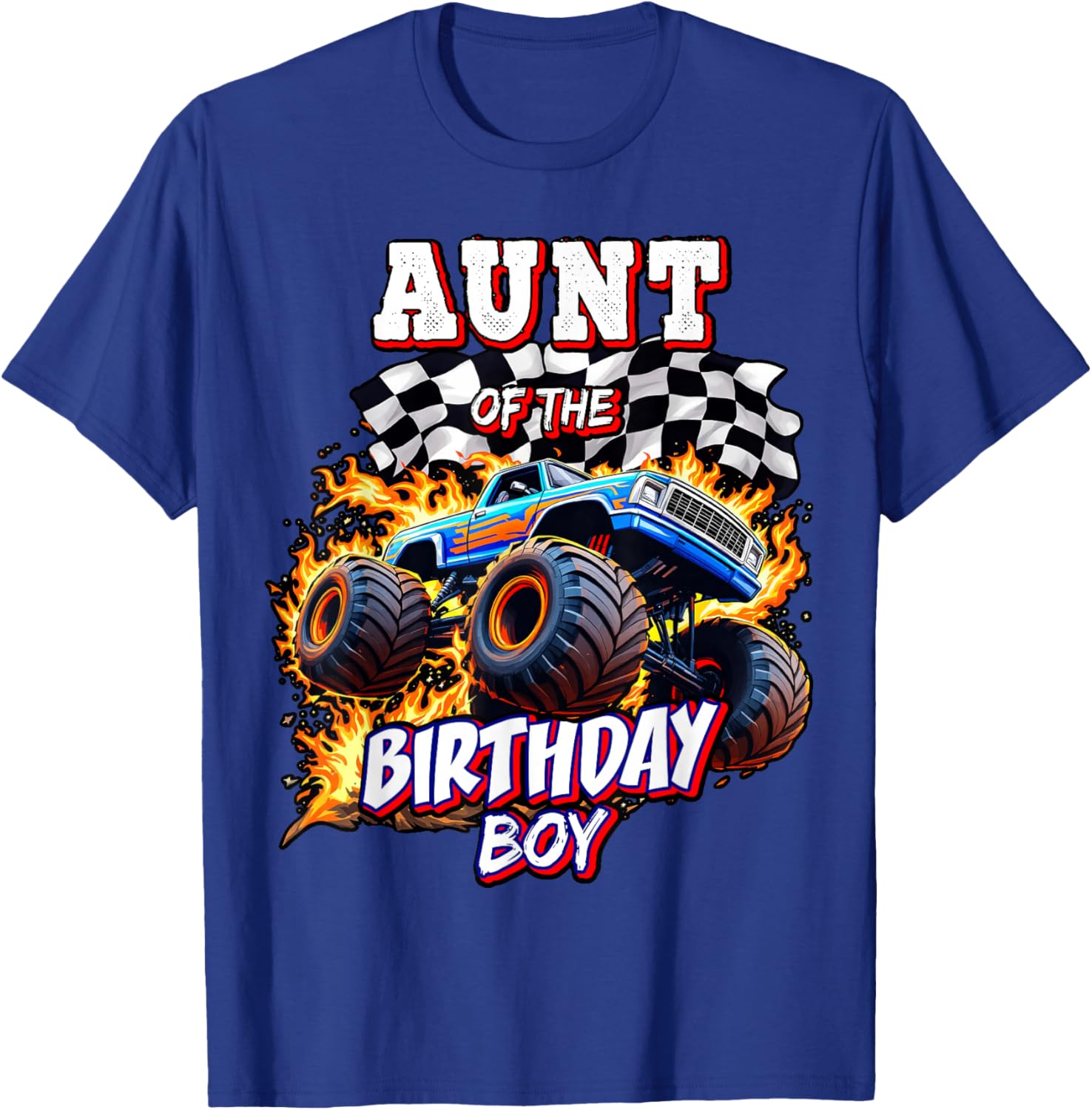 Monster Truck Birthday Party T-Shirt for Aunt of the Birthday Boy - 7