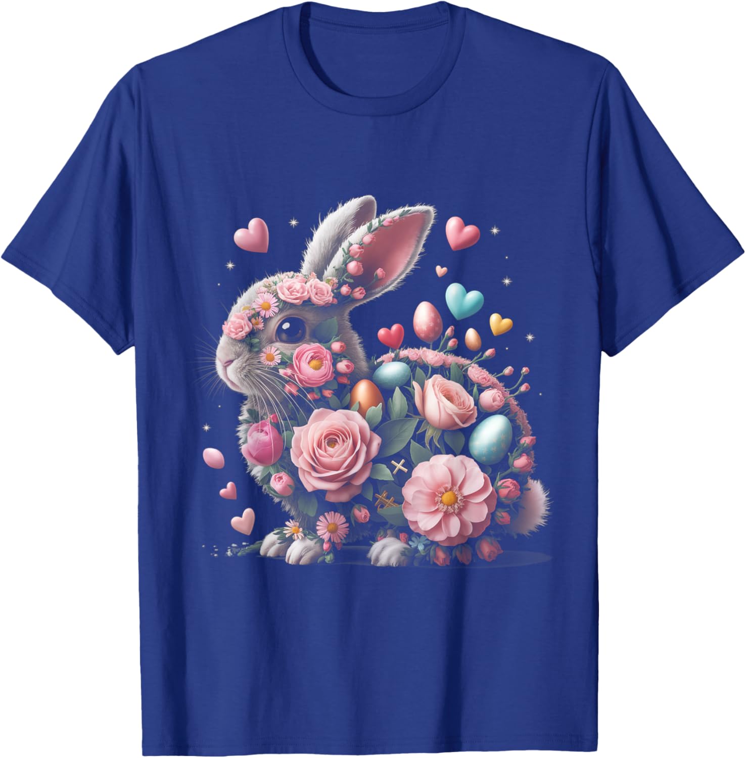 Whimsical Floral Easter Bunny Spring Aesthetic T-Shirt for Fun Celebrations - 6