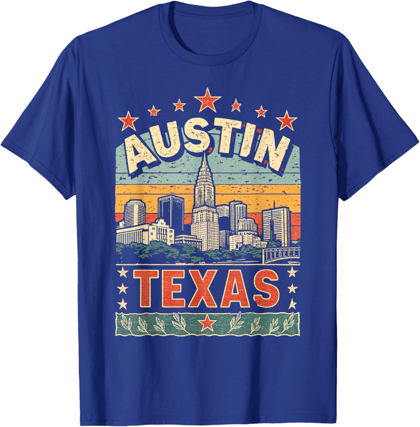 Austin Texas Skyline Vintage Graphic T-Shirt for City Lovers - 2