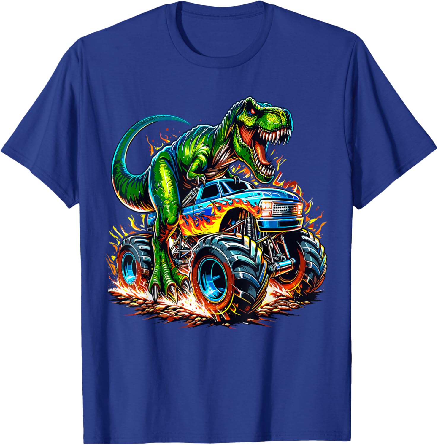 Monster Truck Dinosaur Birthday Party T-Shirt for Kids Fun Celebration - 3