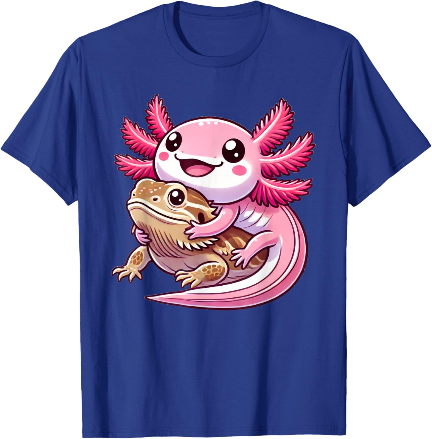 Adorable Axolotl Hugging Bearded Dragon T-Shirt for Animal Lovers - 13