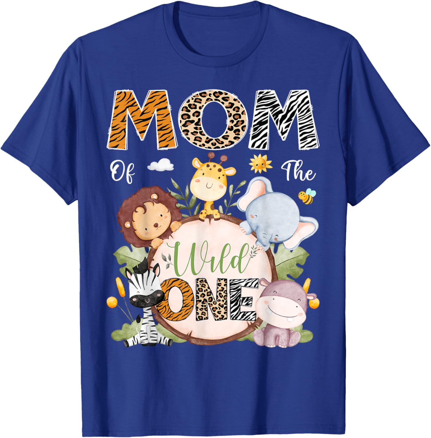 Mom Of The Wild One 1st Birthday Safari Jungle Animals T-Shirt - 12