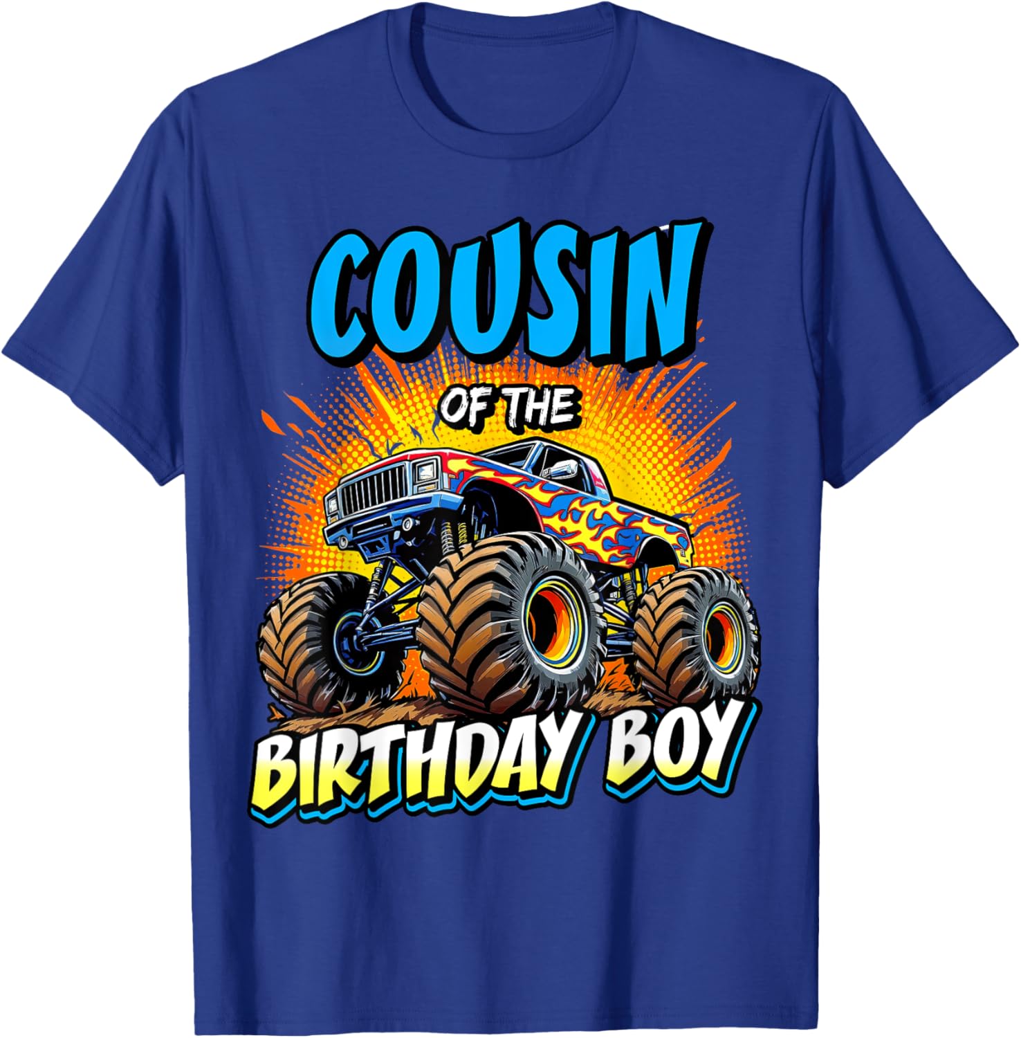 Cousin of the Birthday Boy Monster Truck T-Shirt for Fun Birthday Parties - 3