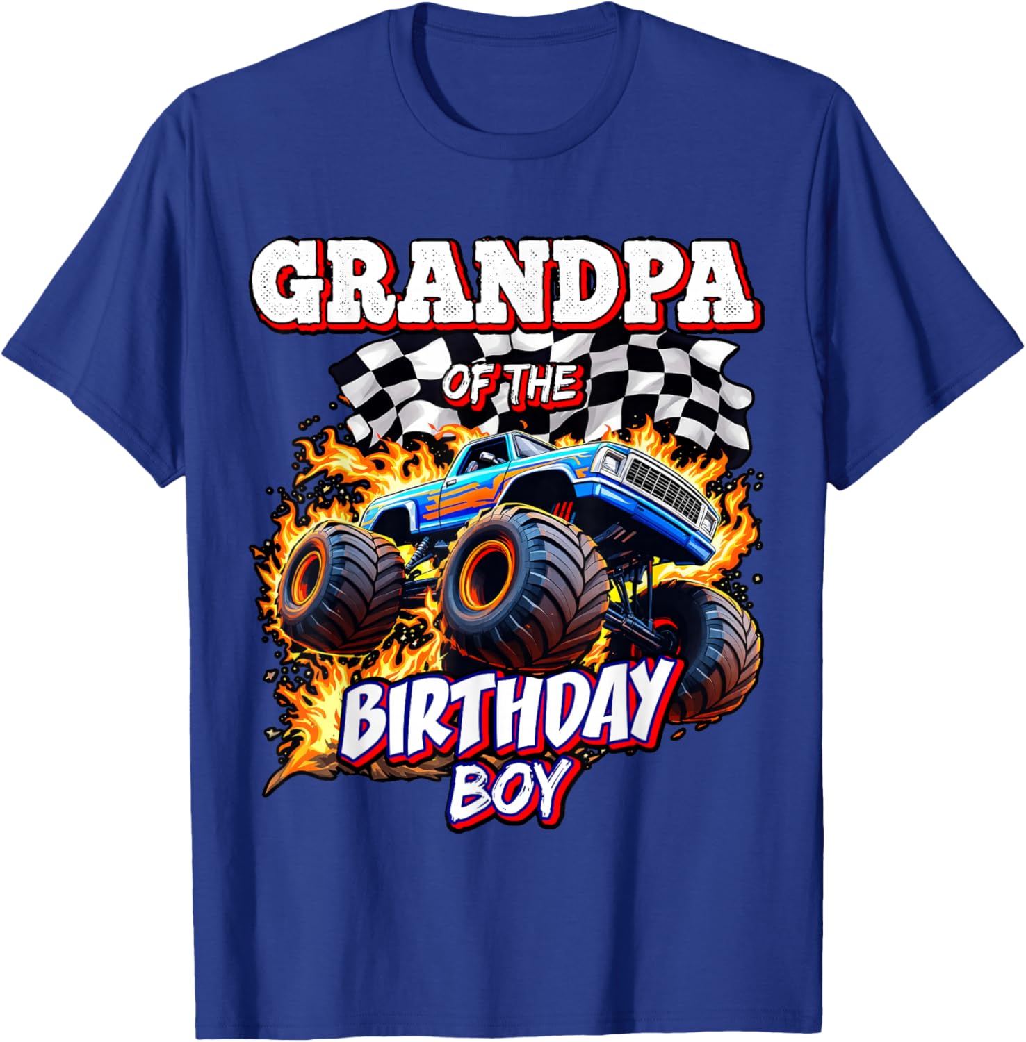Grandpa of the Birthday Boy Monster Truck T-Shirt for Fun Celebrations - 3