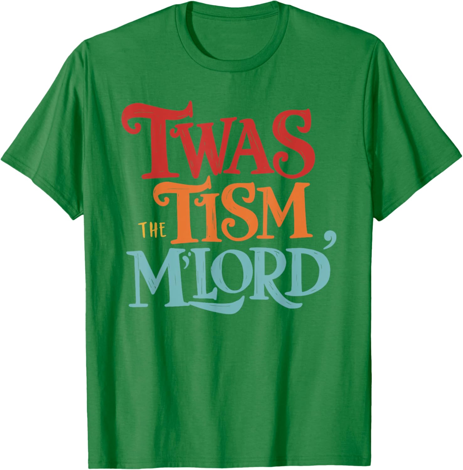 Vintage Style Twas the Tism M'Lord Black T-Shirt for Unisex Adults - 10