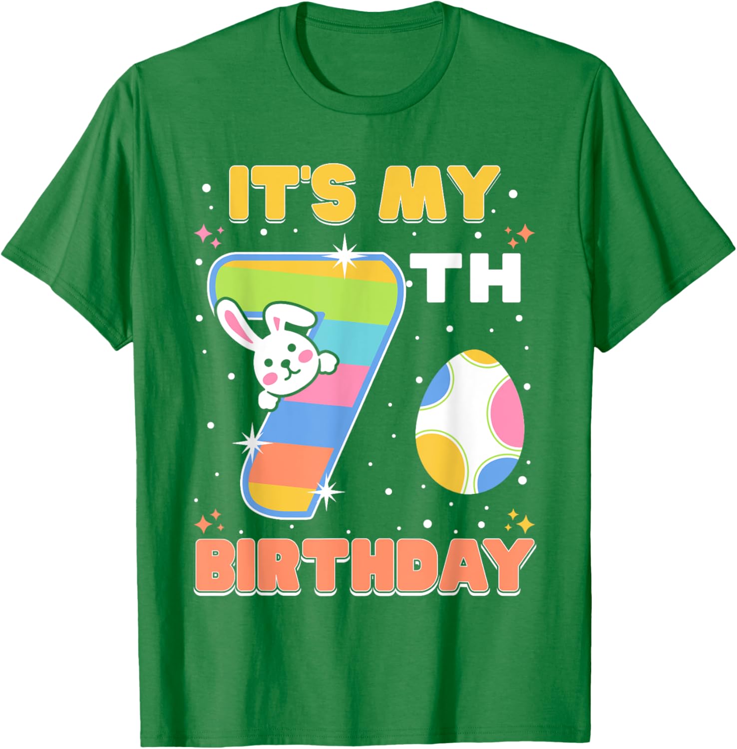 It's My 7th Birthday Easter Bunny T-Shirt for Kids Fun Gift - 7