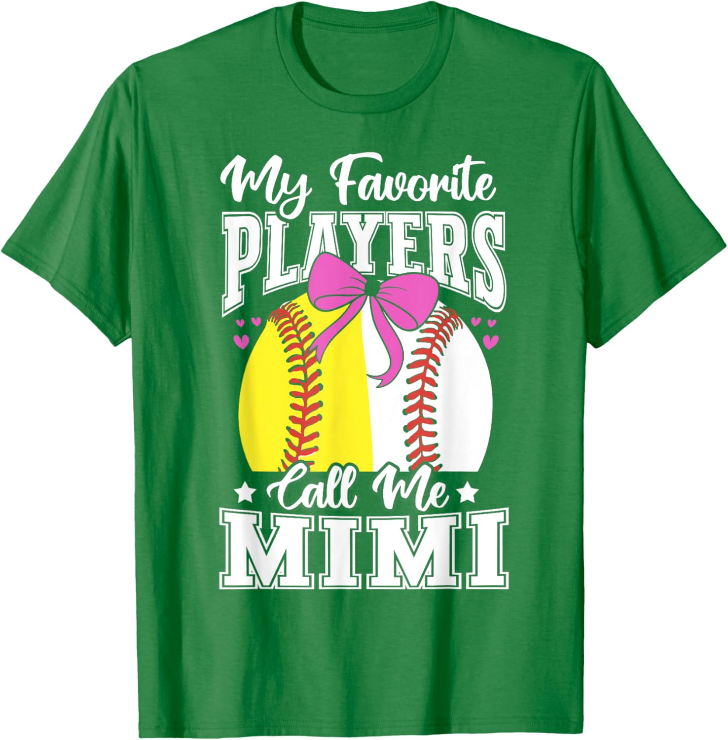 Baseball Grandma Favorite Softball Players Mimi Bow T-Shirt for Fans - 10
