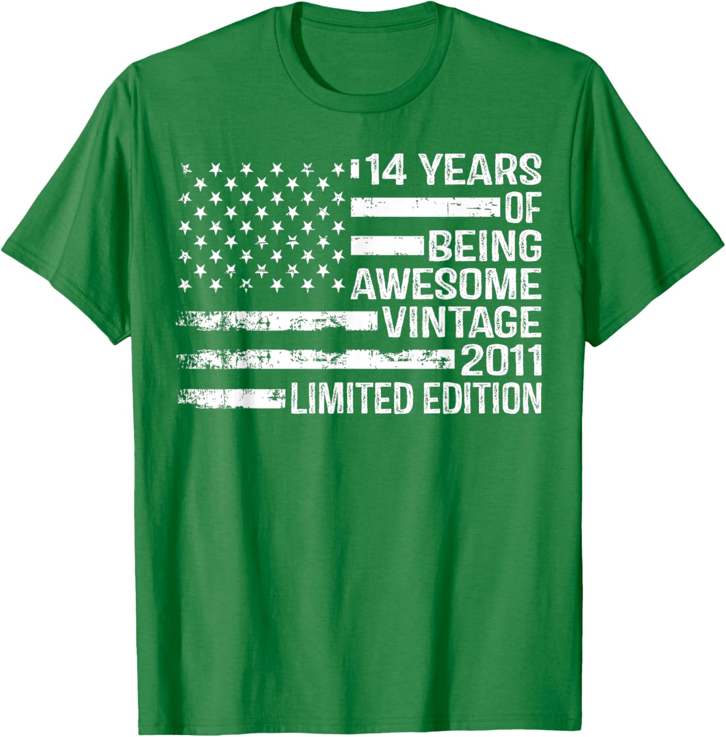 Vintage American Flag T-Shirt for 14th Birthday Celebration - 14 Years Old - 5