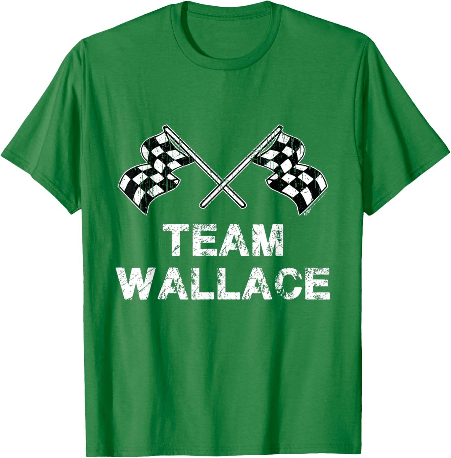 Vintage Team Wallace Racing T-Shirt with Checkered Flag Design - 2