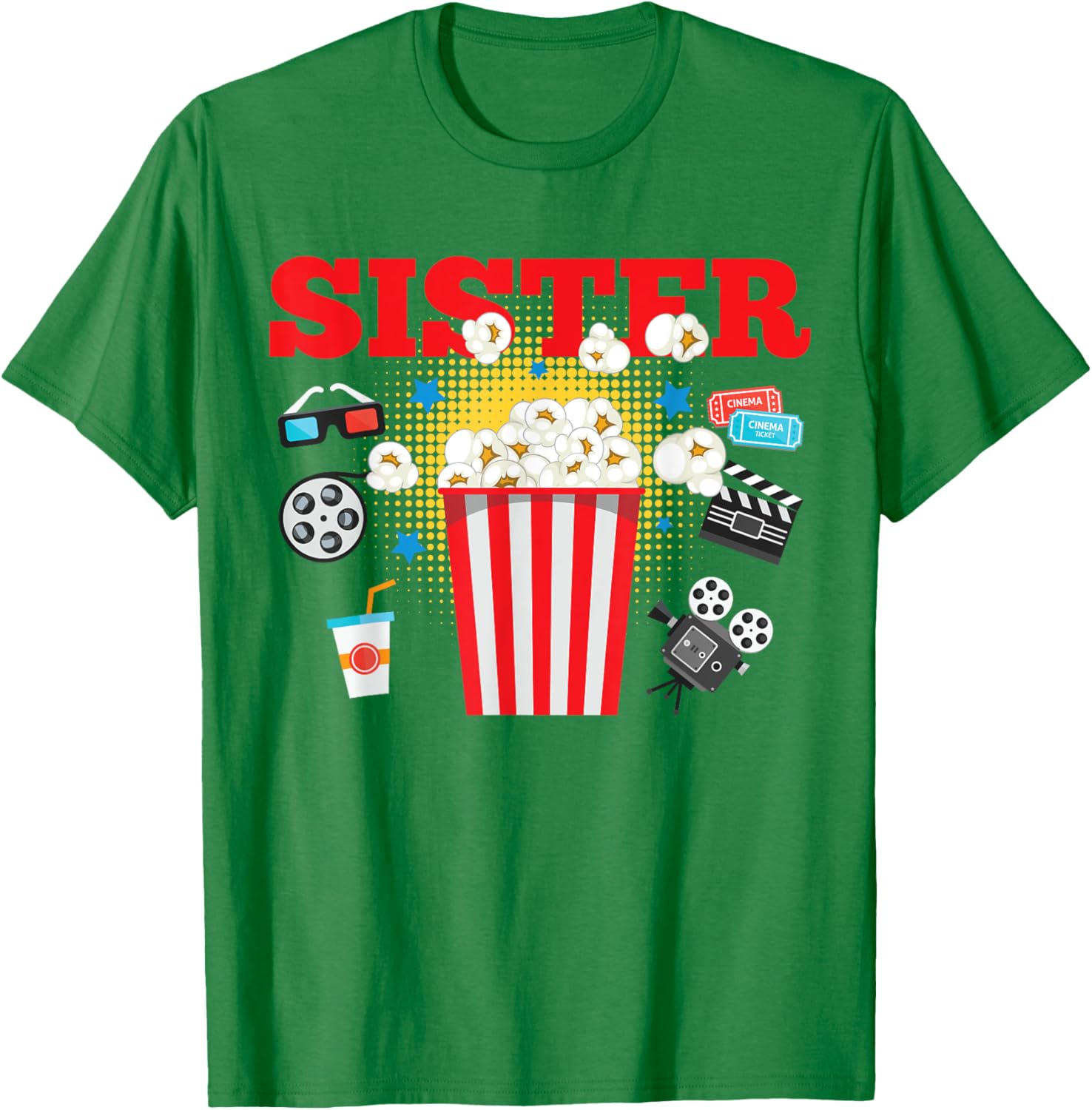 Sister Movie Night Party T-Shirt for Fun Birthday Celebrations - 13