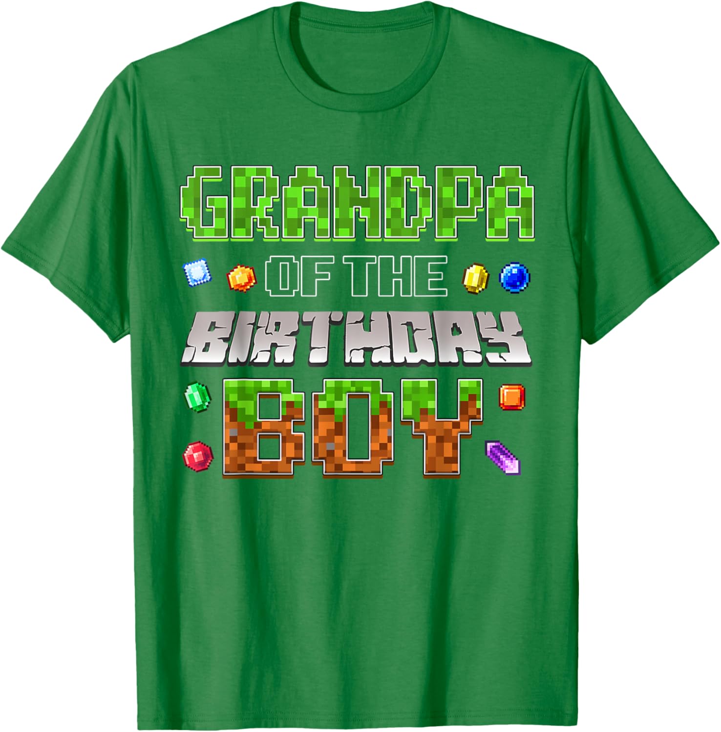 Grandpa of the Birthday Boy Pixel Number T-Shirt for Fun Celebrations - 28