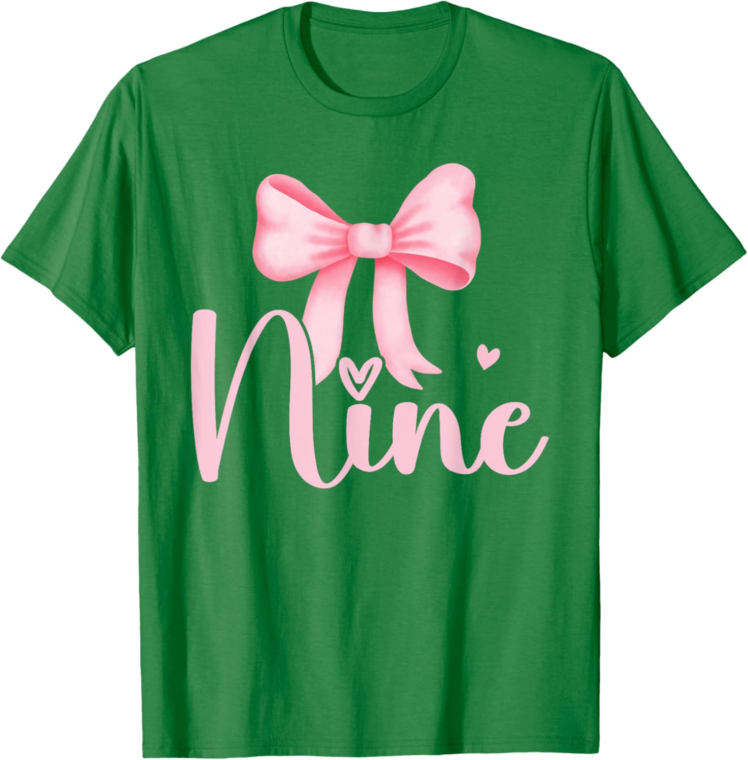 Adorable Birthday Girl Pink Coquette Bow T-Shirt for 9 Year Olds - 16