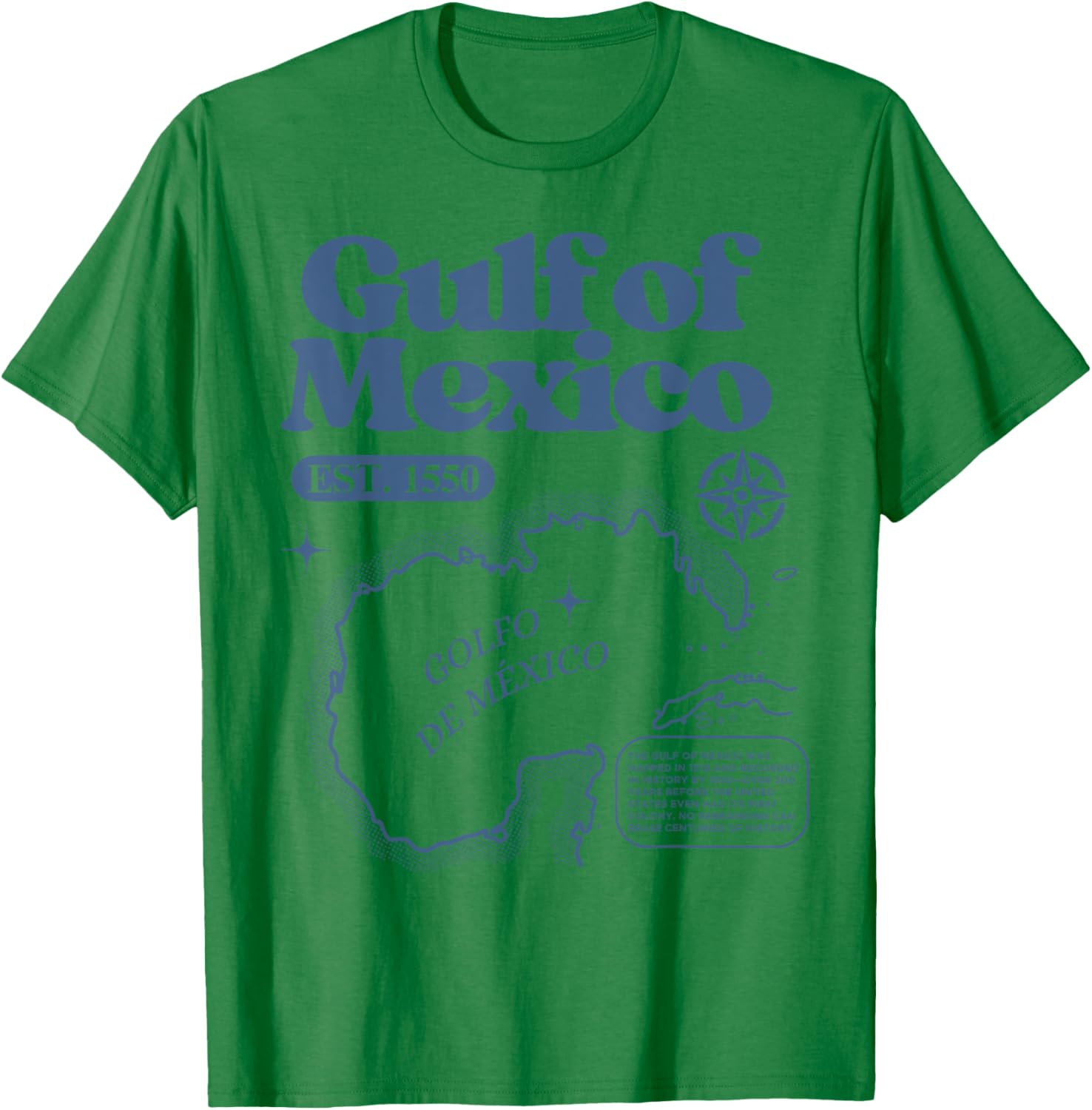 Vintage Gulf of Mexico 1550 Map T-Shirt for History Lovers - 12