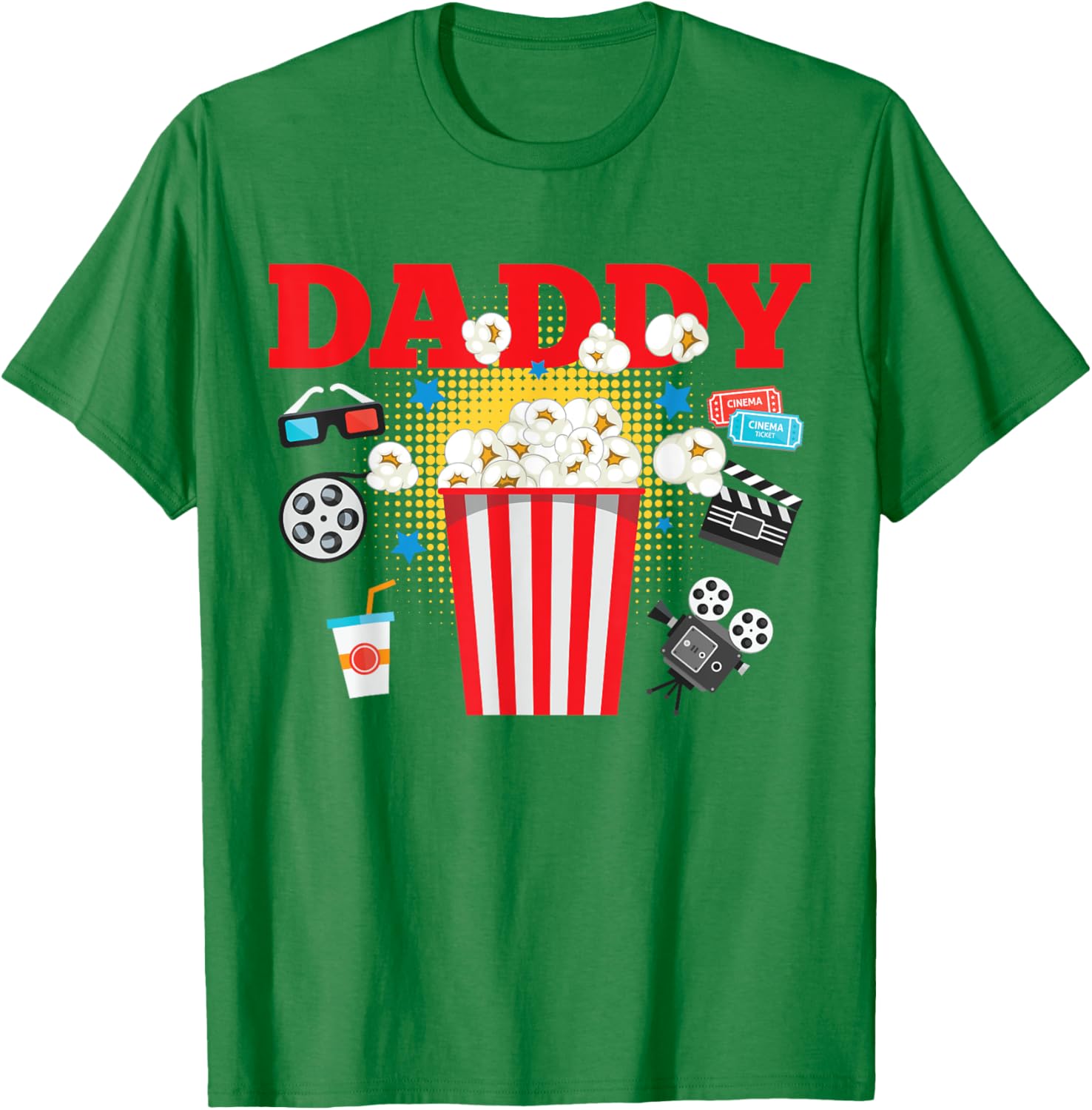 Movie Night Party Daddy Birthday T-Shirt for Fun Family Celebrations - 14