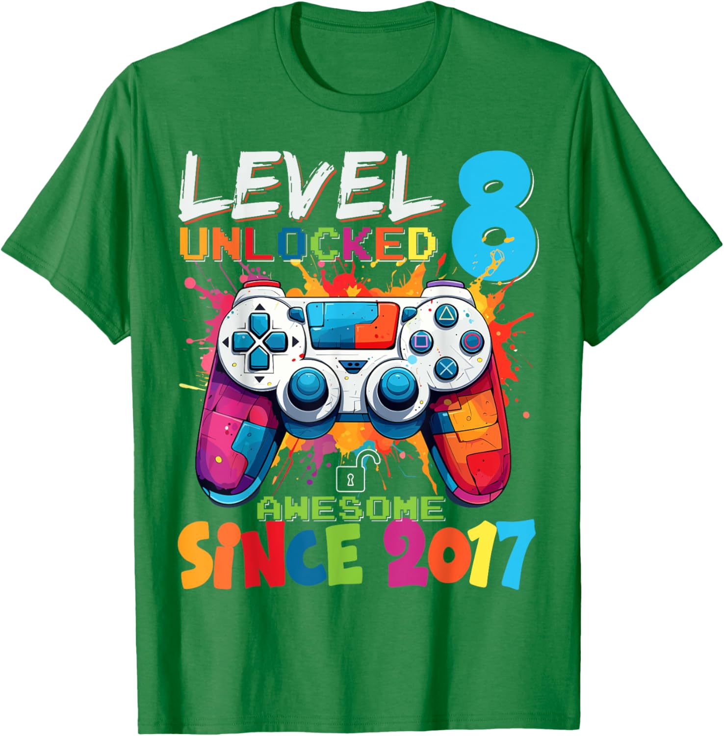 Level 8 Unlocked Video Games Birthday T-Shirt for Gamers 2017 Edition - 10