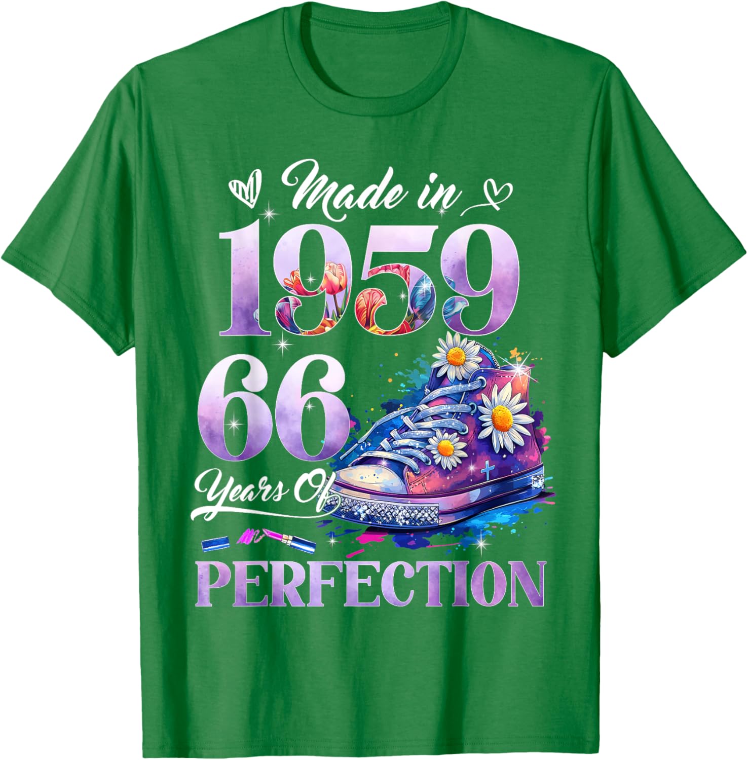 Floral 66th Birthday T-Shirt for Women Made in 1959 Unique Gift - 20