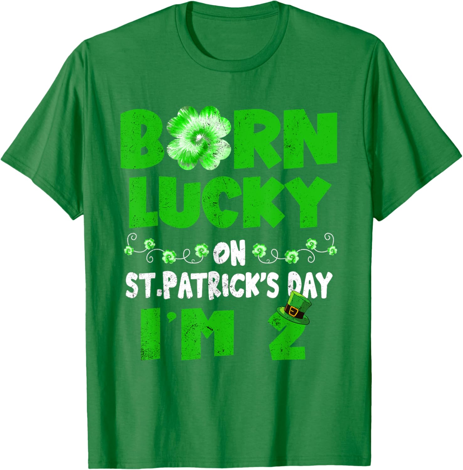 Born Lucky St. Patrick's Day 2nd Birthday T-Shirt for Kids - 19