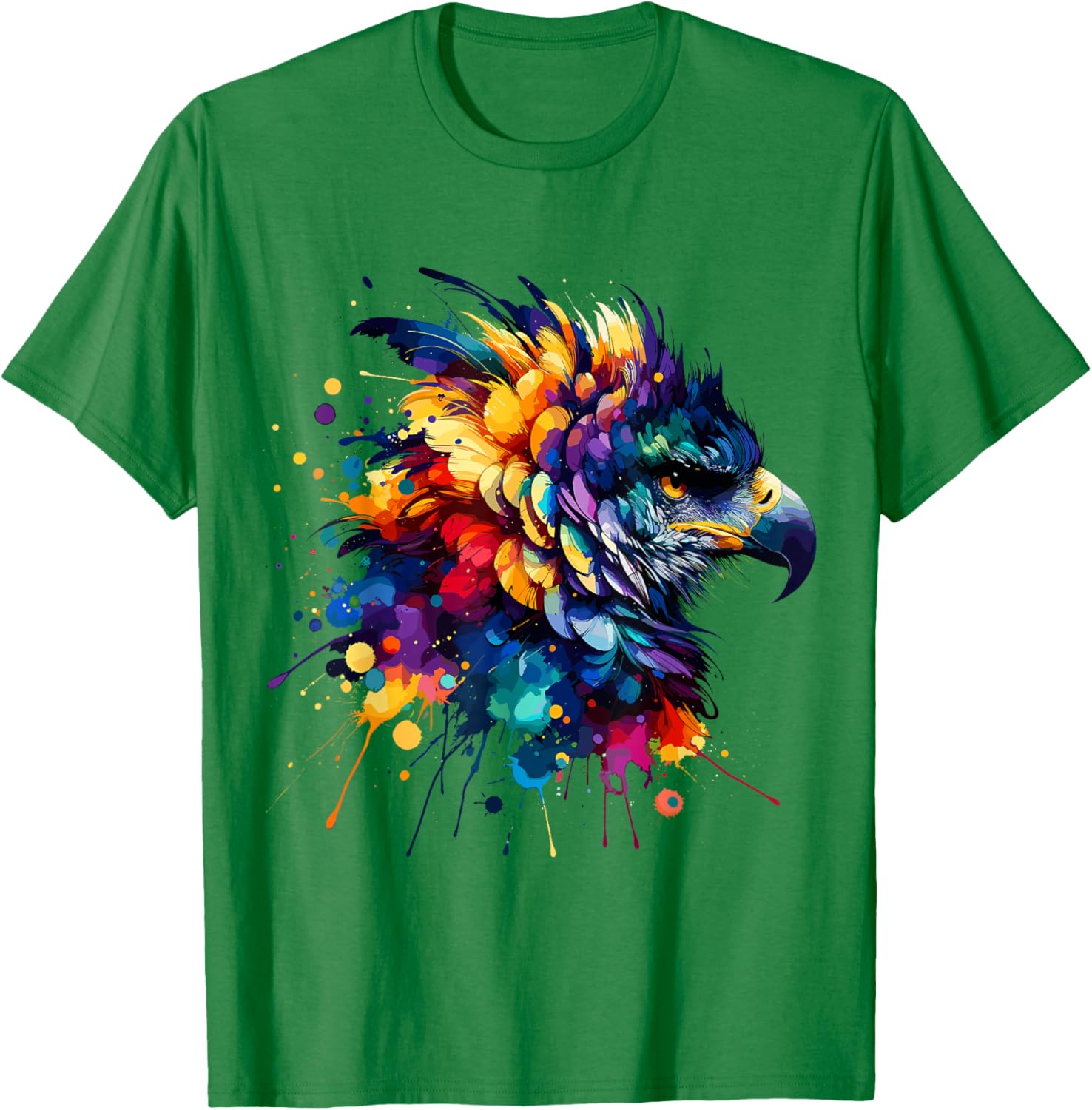 Colorful Harpy Eagle Splash Art T-Shirt for Nature Lovers and Wildlife Fans - 3