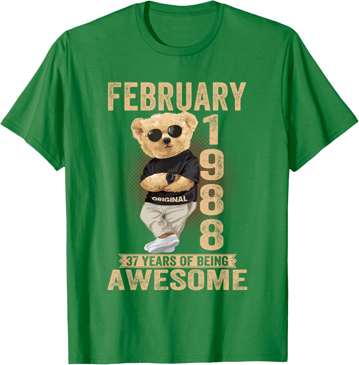 Awesome Teddy Bear T-Shirt for February 37th Birthday 1988 Men & Women - 19
