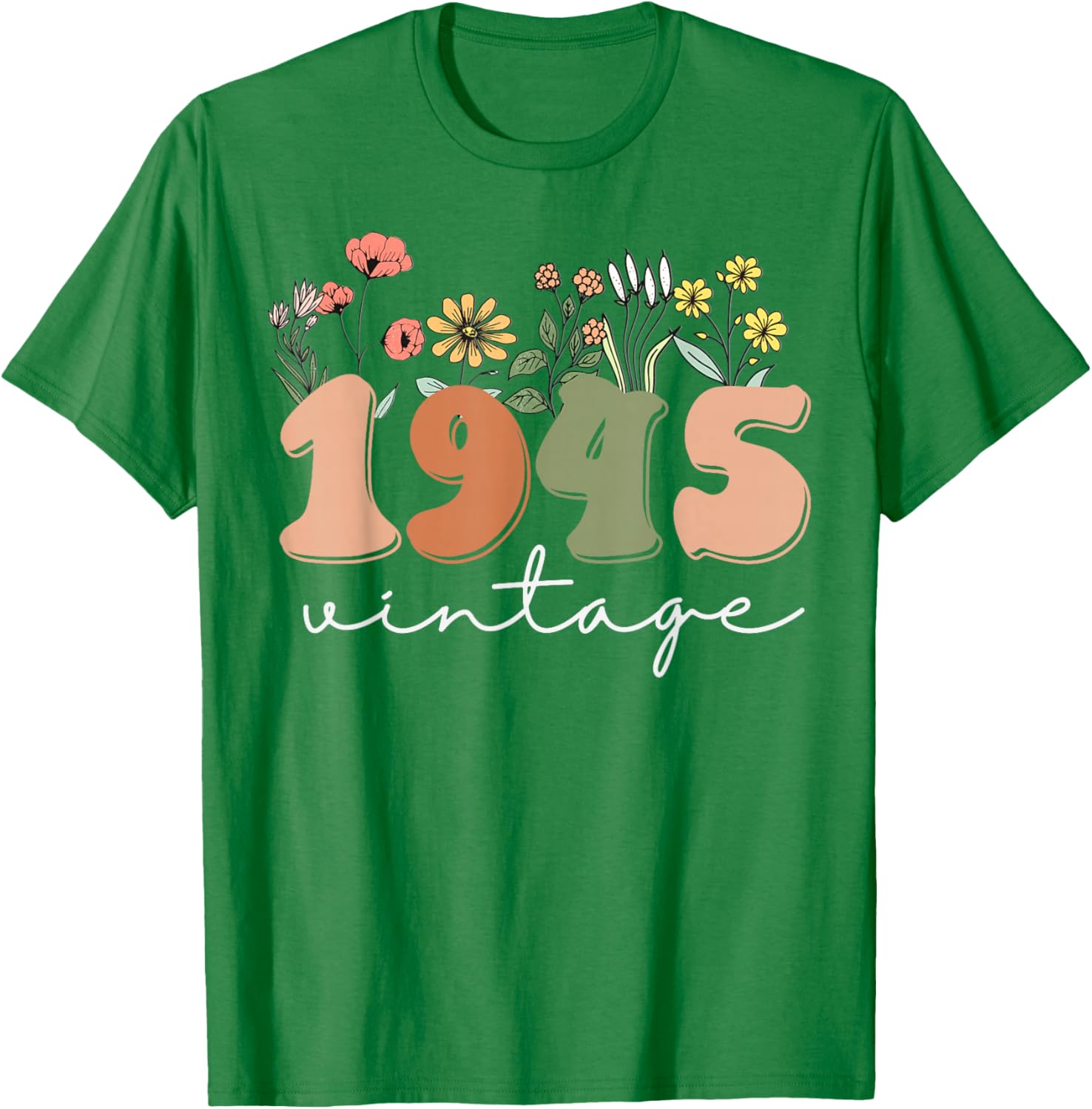 Vintage 1945 80th Birthday Wildflower Tee for Women - Unique Gift Idea - 3