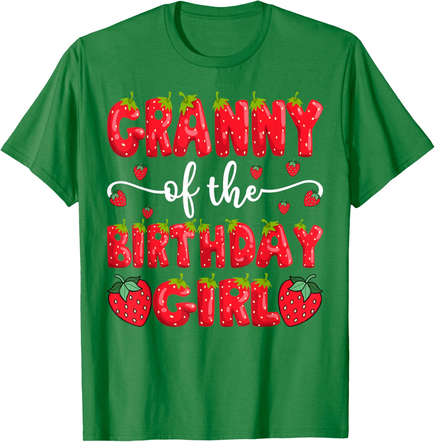 Adorable Granny of the Birthday Girl Strawberry Matching T-Shirt - 9