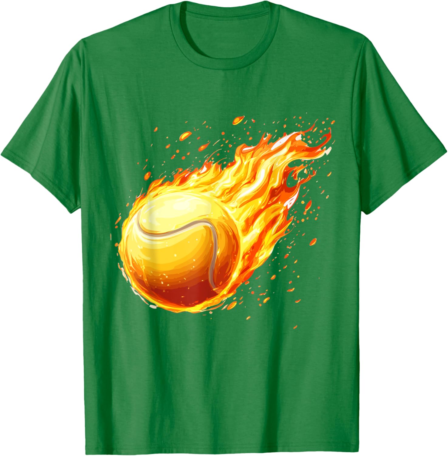 Burning Tennis Ball Fire Tee for Passionate Tennis Players - 3