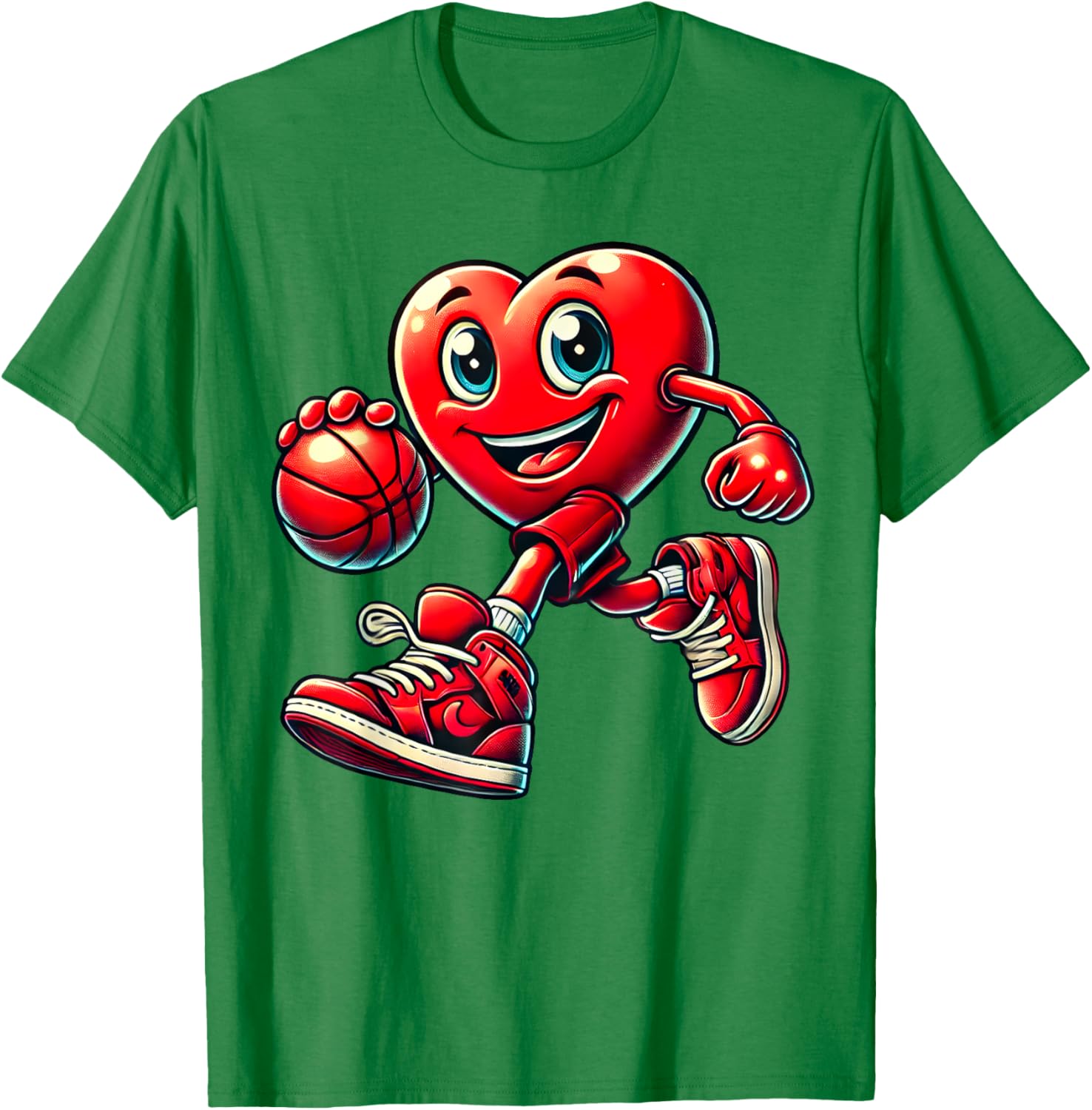 Valentine's Day Heart Basketball T-Shirt for Kids and Adults Fun Design - 12
