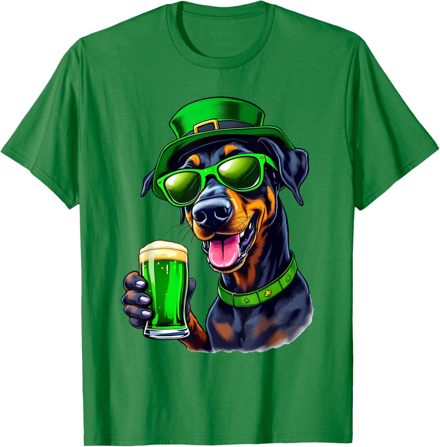 Adorable Doberman St. Patrick's Day Beer T-Shirt for Dogs - Festive Pet Wear - 7