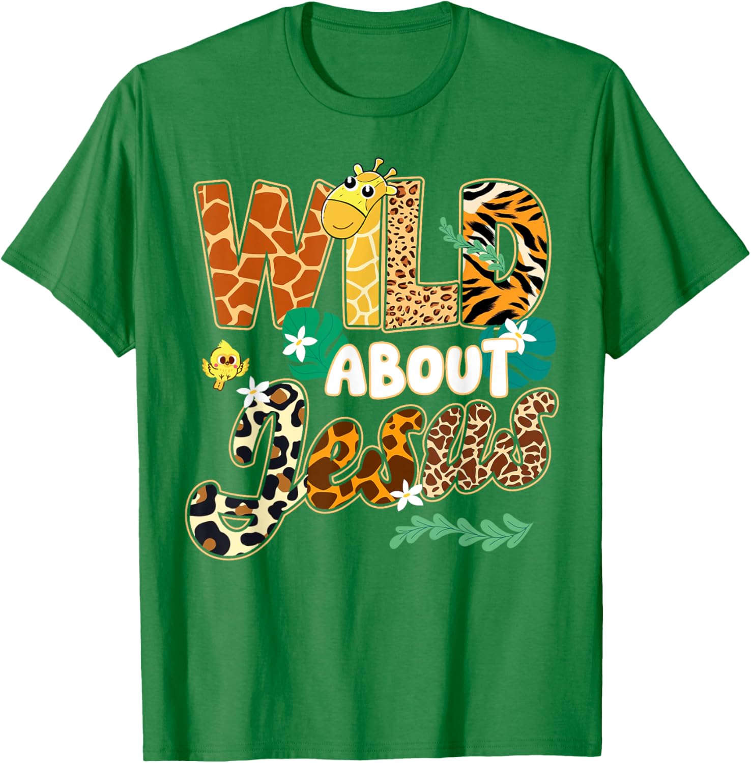 Wild About Jesus Kids T-Shirt with Fun Leopard Zebra Print Design - 3